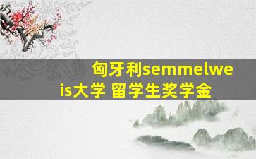 匈牙利semmelweis大学 留学生奖学金